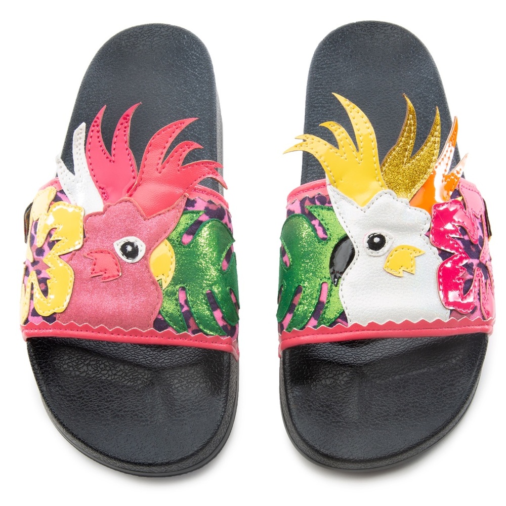 Irregular choice cockatoo slides EUC